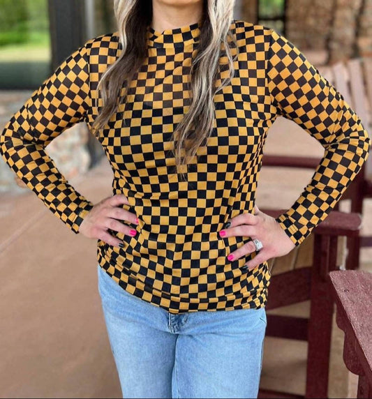 Sterling Kreek - Checkered Long Sleeve Top