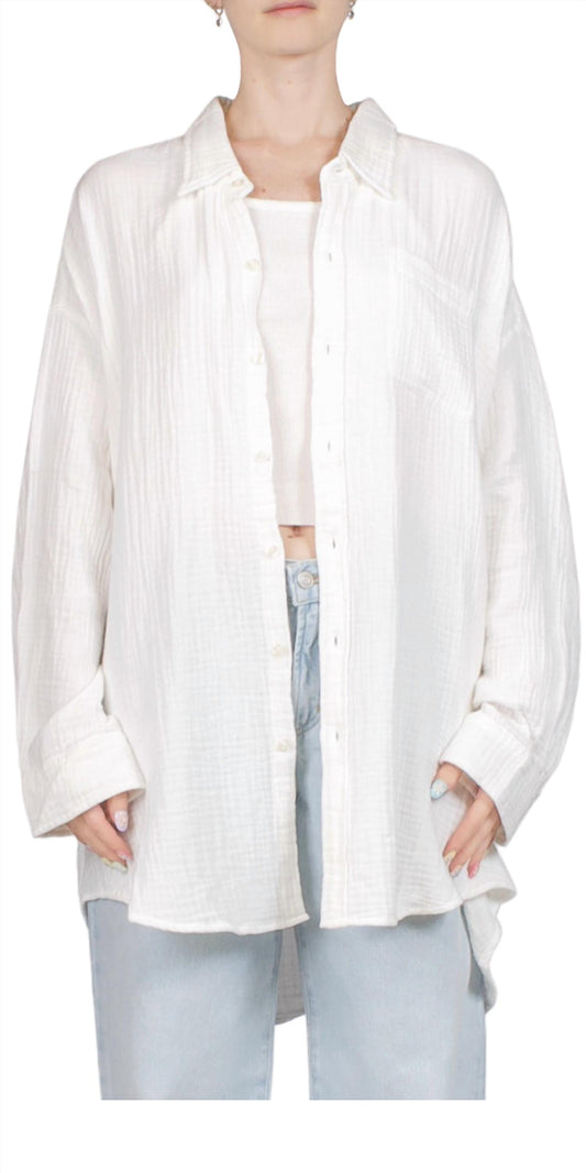 Denimist - Crinkle Cotton Button Front Shirt