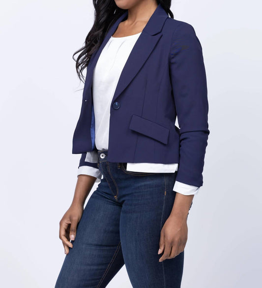 Central Park West - Scrunched Sleeve Blazer With Shirting