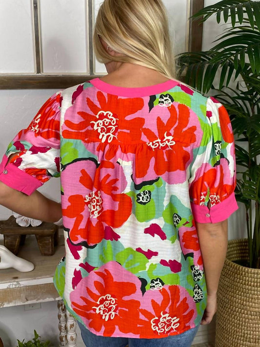Jodifl - Floral V-neck Top