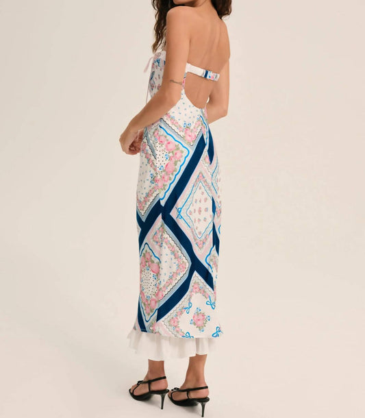 For Love & Lemons - Mae Floral Strapless Slip Midi Dress