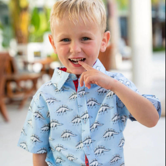 Tuktuk Designs - Boys Dinos Button Front Shirt