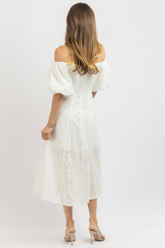 Olivaceous - Wilson Eyelet Midi Dress
