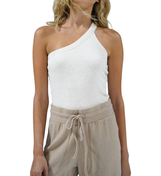 Lna - Detra One Shoulder Rib Tank Top