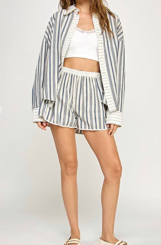Miss Love - Murphy Striped Button Down Shirt