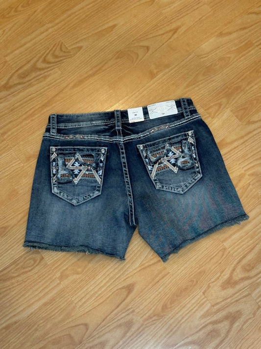 Grace In La - Women's Distressed Pocket Aztec Shorts