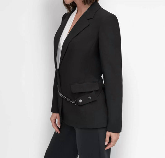 Dkny - Chain Belted One-button Blazer