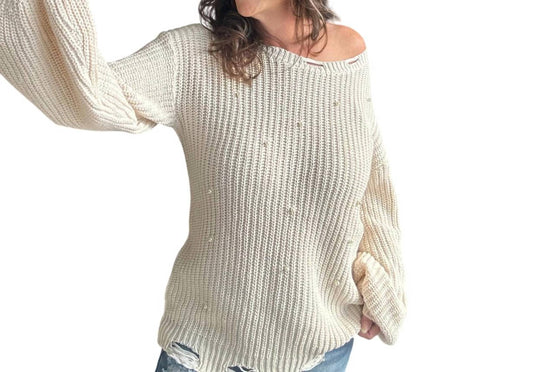 Pol - Cross Love Pearl Sweater