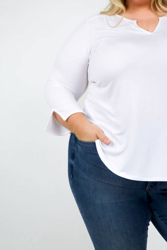 Nydj - Perfect Long Sleeve V-neck Tee - Plus