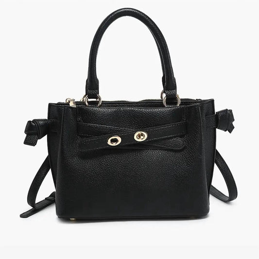 Jen & Co. - Women's Dual Compartment Satchel With Twist-lock Strap Bag