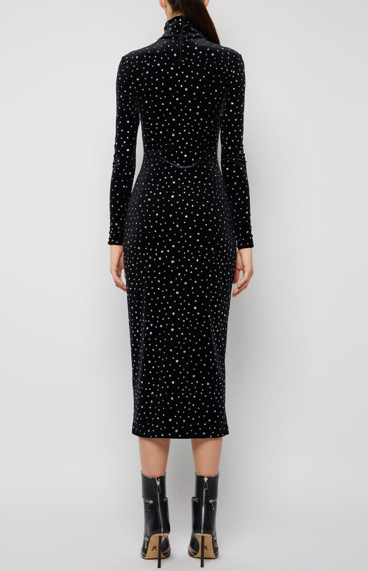 Prabal Gurung - Long Sleeve Crystal Turtleneck Dress