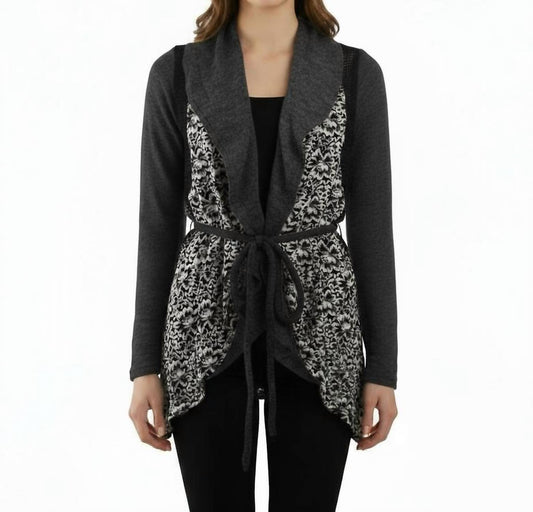 Ryu - Rosette Lace Trim Cardigan