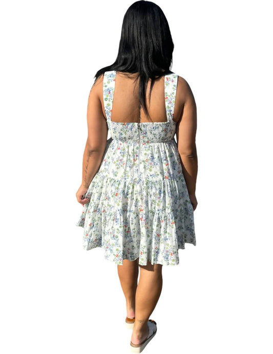 Mable - Flowers In My Hair Front Keyhole Babydoll Dress