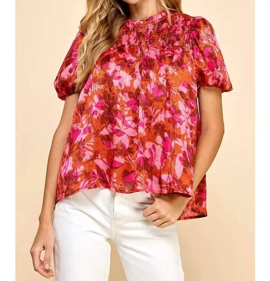 Tcec - Autumn Floral Printed Top