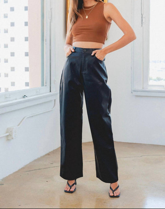 Le Lis - Faux Leather Wideleg Pants