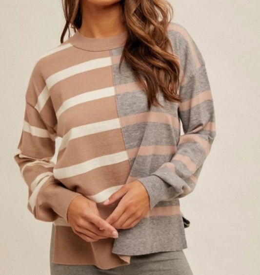 Hem & Thread - Stripe Dolman Color Block Sweater