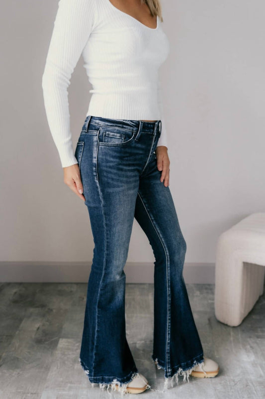 Root Denim - Rooted Denim: Leah Dark Wash Flare Leg Jeans