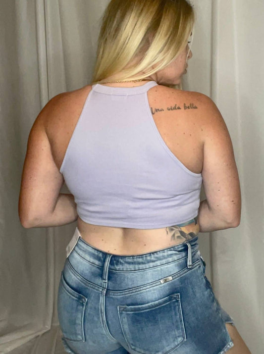 Le Lis - Brooke Cropped Halter Tank Top