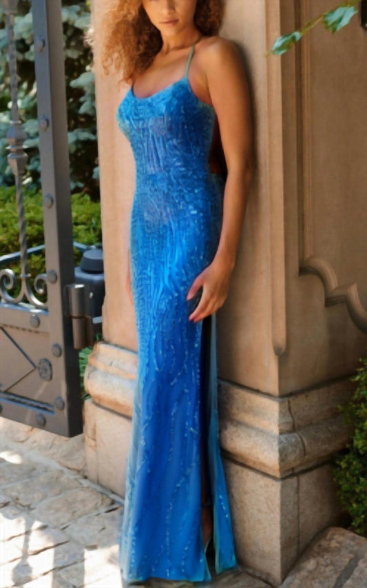 Faviana - Scoop Neck Beaded Gown