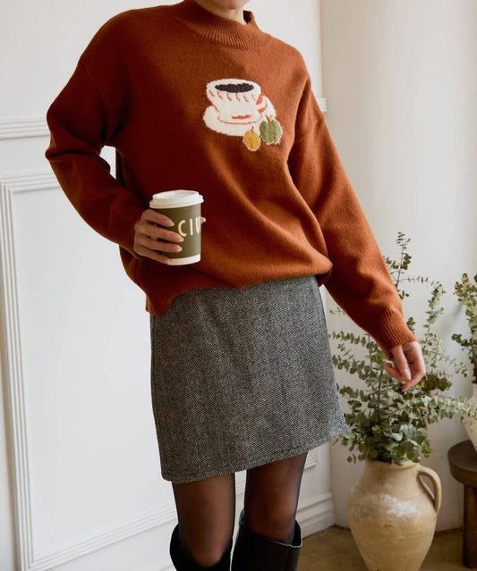 Le Lis - Let's Get Coffee Long-Sleeve Oversized Sweater