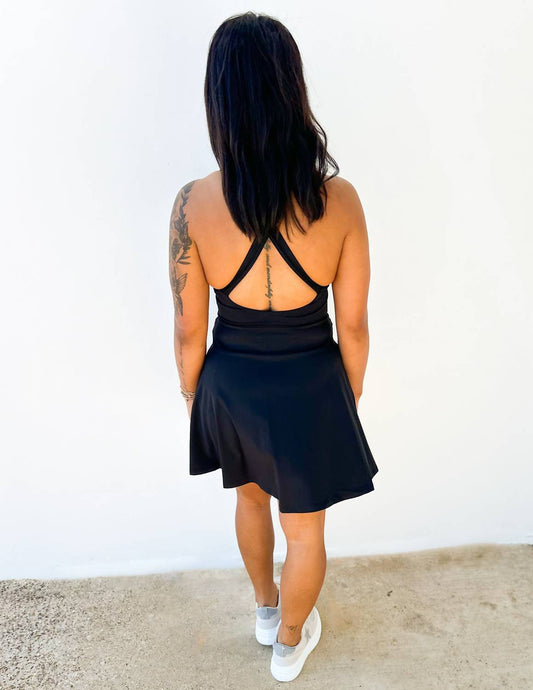 Tcec - Care Free Halter Neck Crisscross Athletic Dress