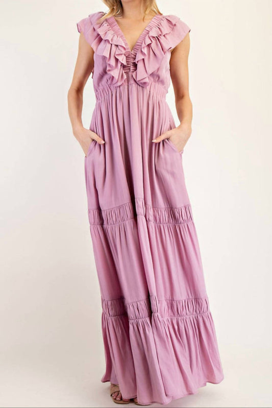 Ee:Some - Rose Ruffle Maxi Dress