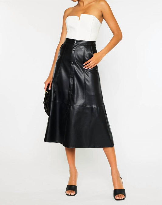 Kancan - Wanda High Rise Faux Leather Long Skirt