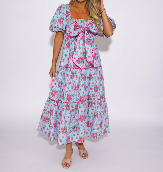 Peach Love - Bows and Blooms Tiered Maxi Dress