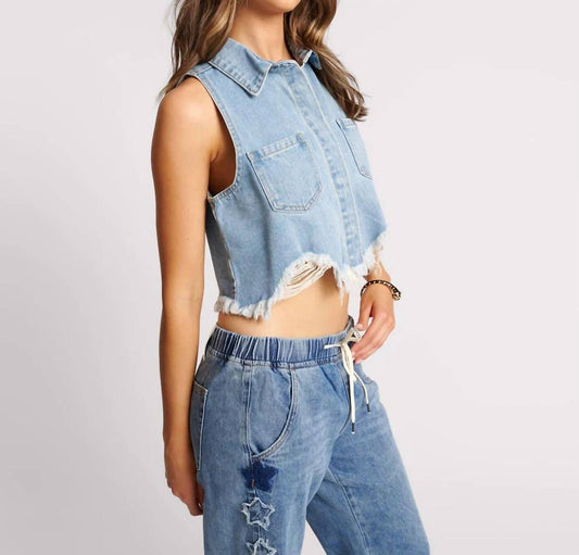 One Teaspoon - Braxton Distressed Denim Top