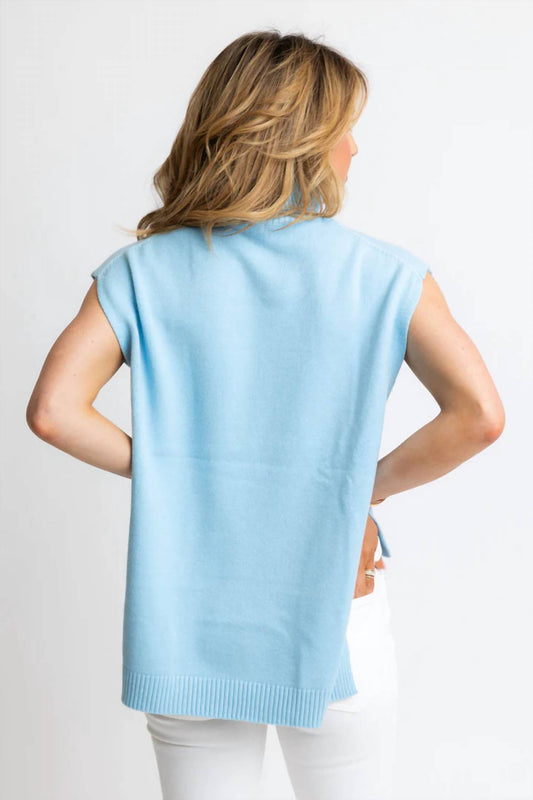 Karlie - Turtleneck Sleeveless Hi Lo Sweater