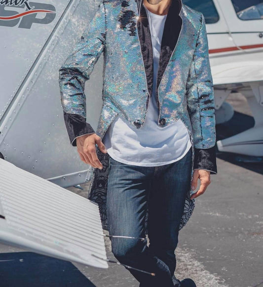 Love Khaos - Tuxedo Sequin Tailcoat