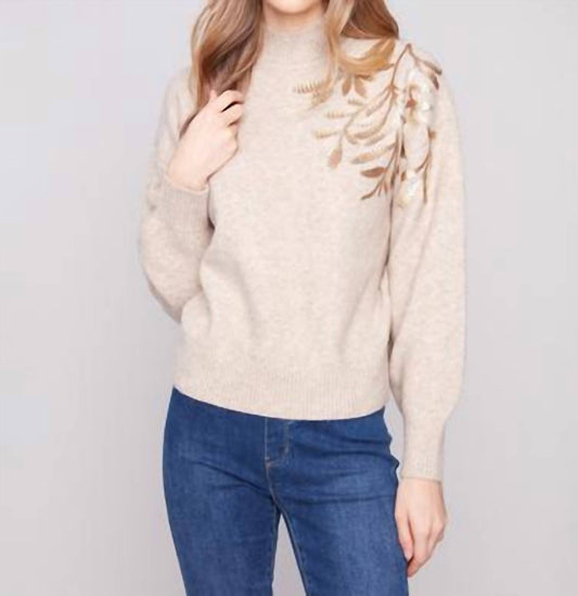 Charlie B - Mock Neck Sweater With Sequin Detail