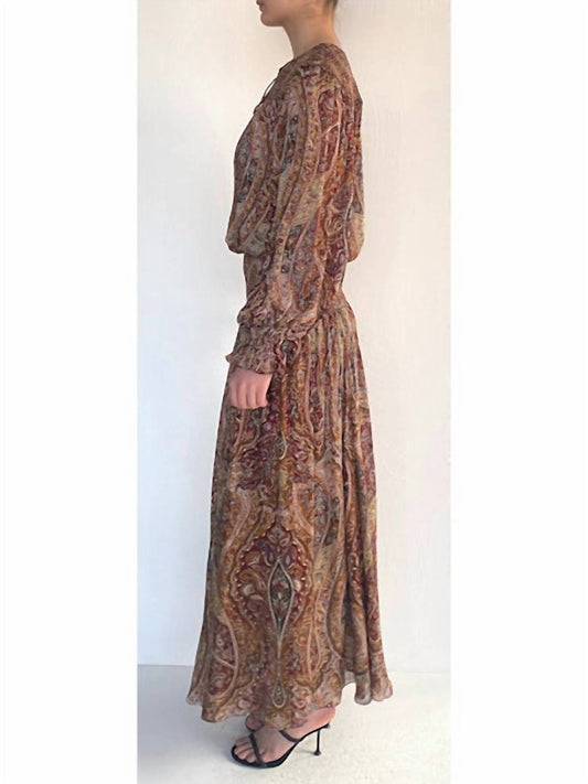 Hemant & Nandita - Smocked Detail Maxi Dress