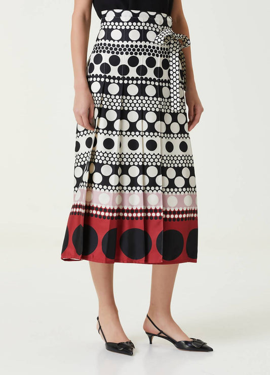 Valentino - Polka Dot Midi Silk Skirt