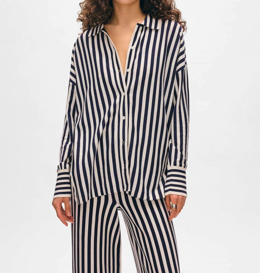 White + Warren - Superfine Organic Cotton Striped Shirt