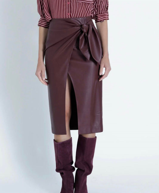 Karina Grimaldi - Sybill Vegan Leather Midi Skirt