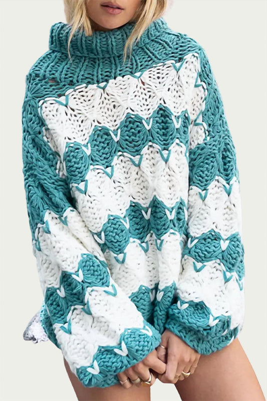 Pol - OPEN-KNIT CHUNKY TURTLENECK SWEATER