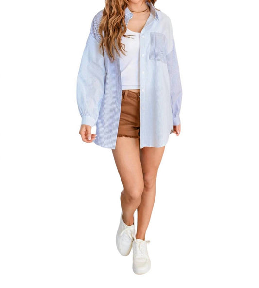 Andree By Unit - Yours or Mine Striped Button Down Shirt