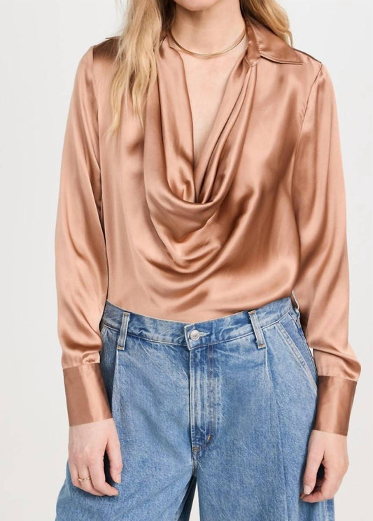 L'Agence - Lotus Cowl Neck Top