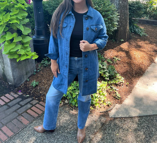 Tribal - Long Button Front Quilted Jacket