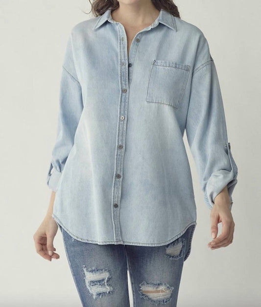 Risen - Denim Shirt Light Wash Button Down Shirt