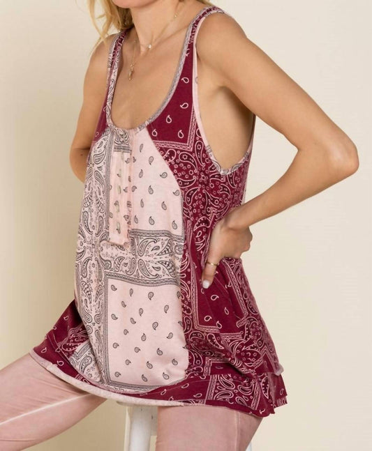 Pol - Paisley Knit Tank Top