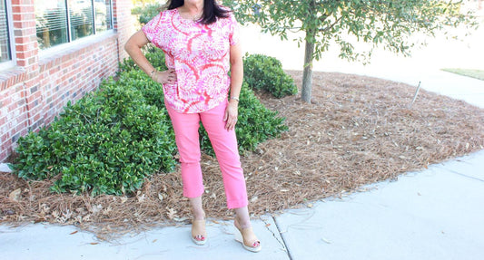 Charlie B - Women's Solid Pull On Stretch Cropped Cuffed Pant