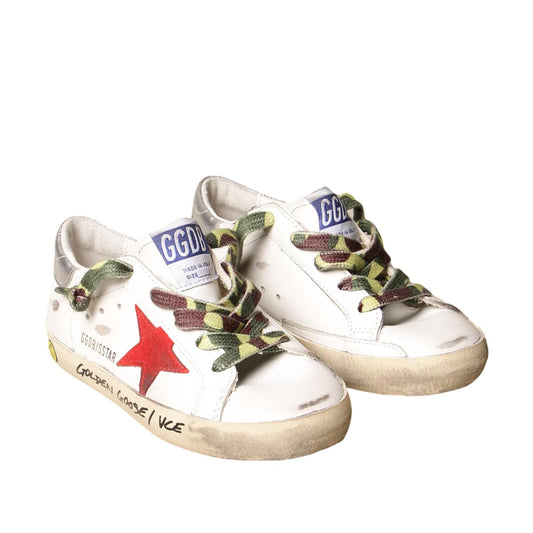 Golden Goose - Kid's Super-star Leather Upper Nabuk Star Laminated Heel Signature Foxing Sneakers