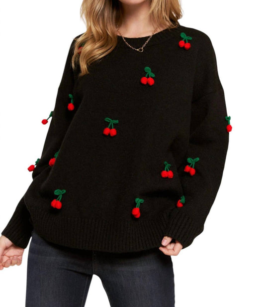 And The Why - Shirley Temple Cherry Pom Sweater