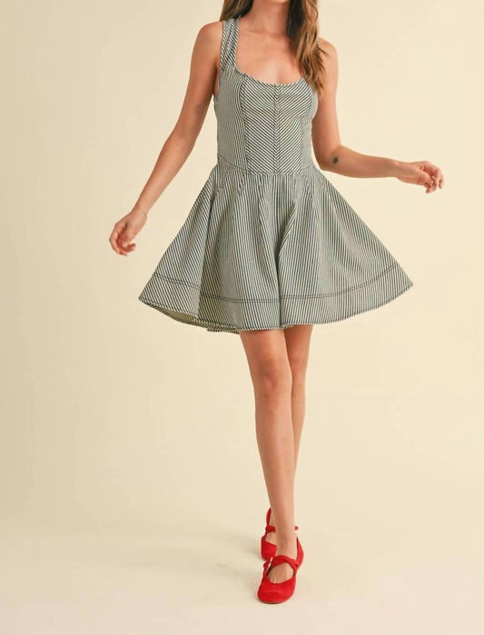 Miou Muse - Striped Cross Back Dress