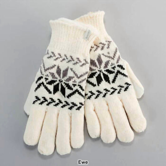 Women's Chenille Snowflakes Gloves