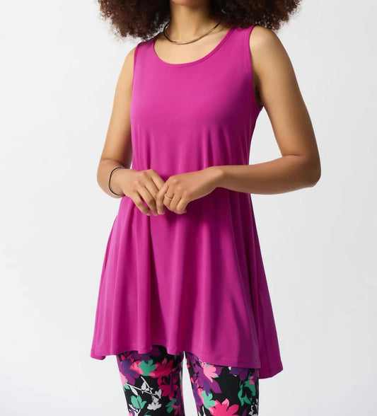 Joseph Ribkoff - Scoop Neck Sleeveless Flared Tunic Top