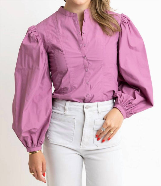 Karlie - Poplin Button Top