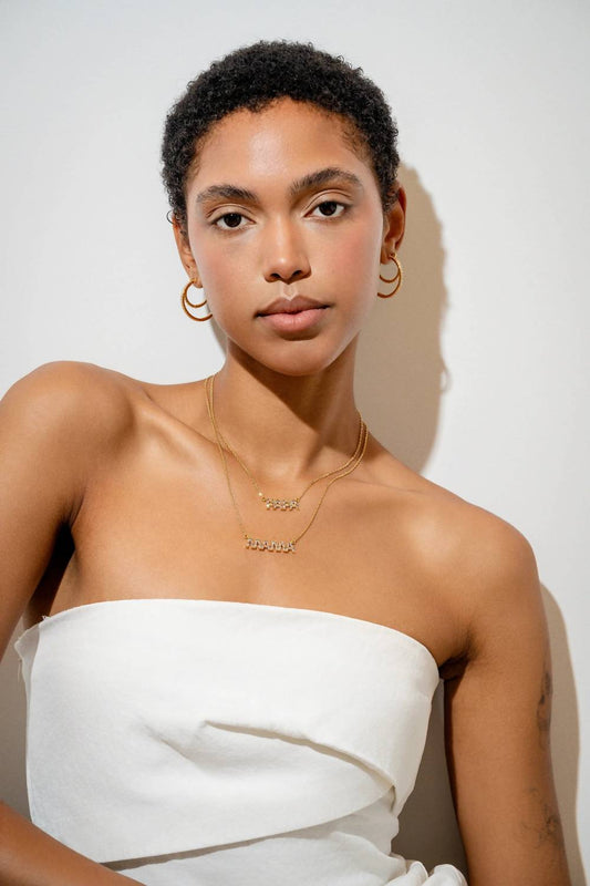 Crystal Haze - Women's Mama Baguette Necklace